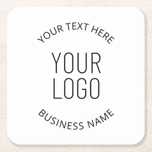 Your Business Logo  Customizable Message Square Paper Coaster