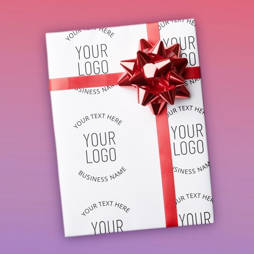 Your Business Logo  Customizable Message Wrapping Paper