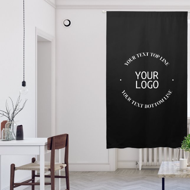 Your Business Logo & Customizable Text Template  Blackout Curtains (Living Room)