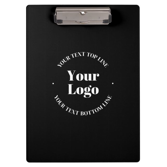 Your Business Logo & Customizable Text Template  Clipboard (Front)