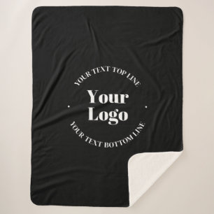 Your Business Logo & Customizable Text Template Sherpa Blanket