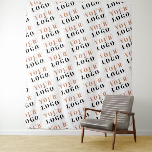 Your Business Logo Diagonal Repeat White Backdrop