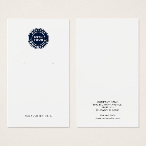 Your Business Logo Earrings Display Card