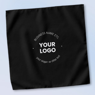 Your Business Logo & Editable Text Black & White Bandana