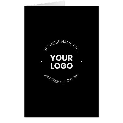 Your Business Logo  Editable Text  Black  White Card