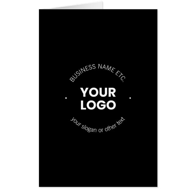 Your Business Logo & Editable Text | Black & White Card (Front)