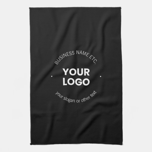 Your Business Logo  Editable Text  Black  White Kitchen Towel