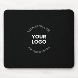 Your Business Logo & Editable Text Black & White Mouse Pad