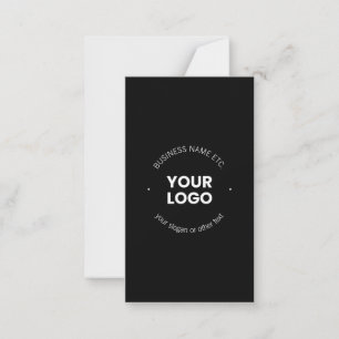 Your Business Logo & Editable Text Black & White Note Card
