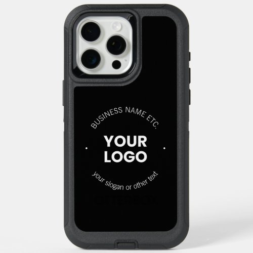 Your Business Logo  Editable Text  Black  White iPhone 15 Pro Max Case