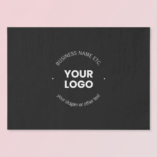Your Business Logo & Editable Text   Black & White Tissue Paper