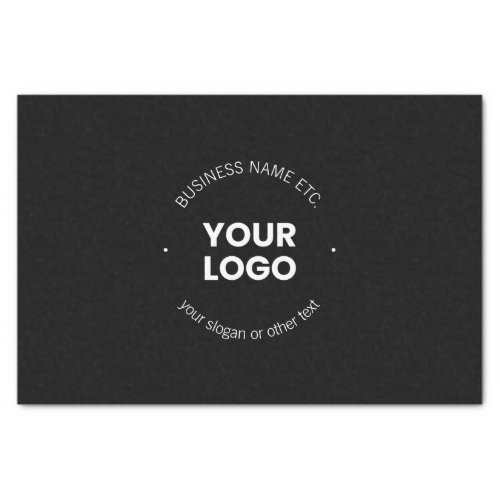 Your Business Logo  Editable Text  Black  White Tissue Paper