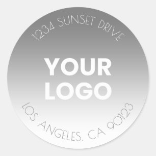 Your Business Logo Editable Text & Color Classic Round Sticker