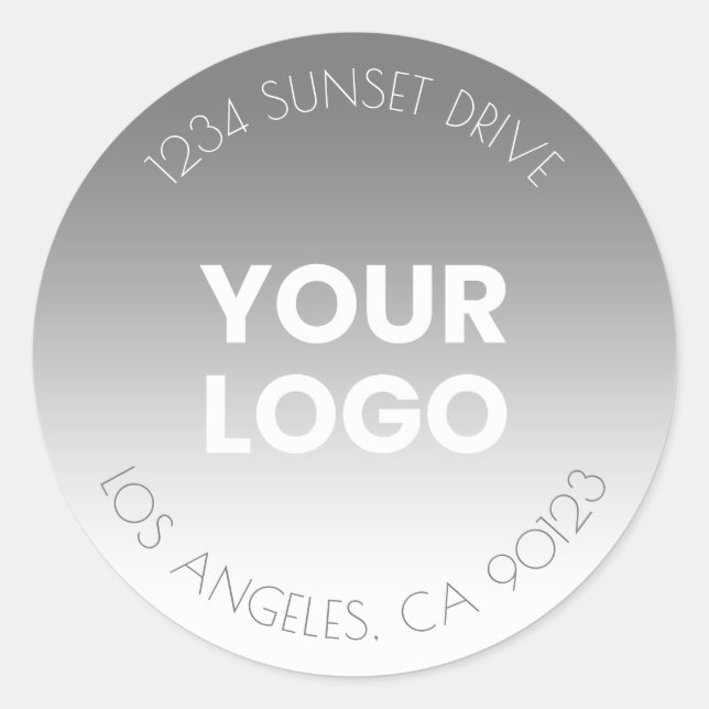 Your Business Logo | Editable Text & Color Classic Round Sticker (Front)