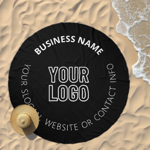 Your Business Logo & Editable Text for Slogan etc. Beach Towel