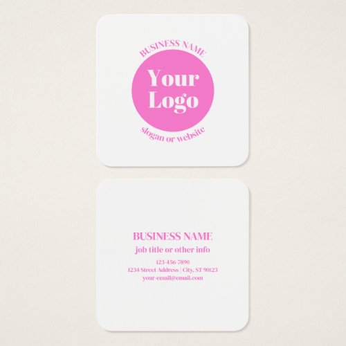 Your Business Logo  Editable Text Template  Pink