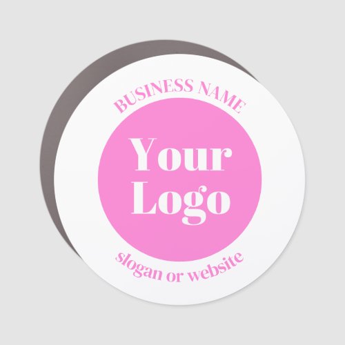 Your Business Logo  Editable Text Template  Pink Car Magnet