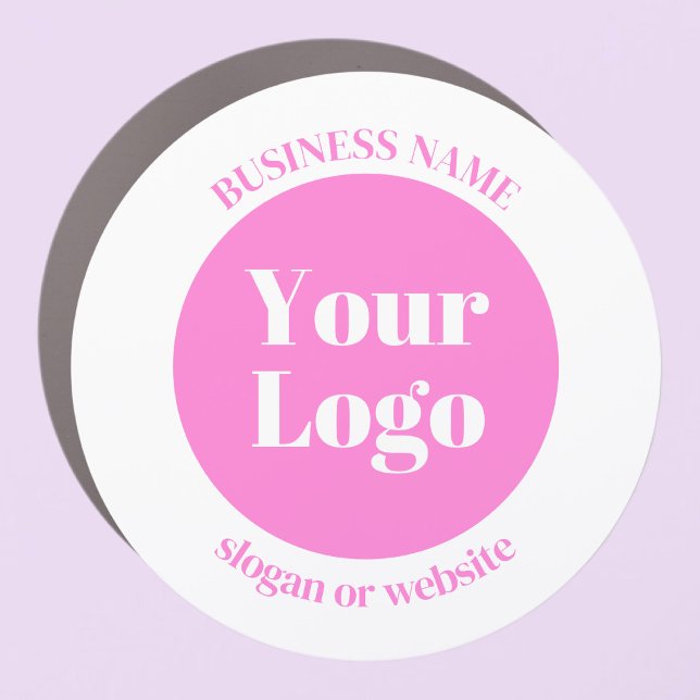 Your Business Logo & Editable Text Template | Pink Car Magnet (Creator Uploaded)