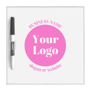 Your Business Logo & Editable Text Template   Pink Dry Erase Board