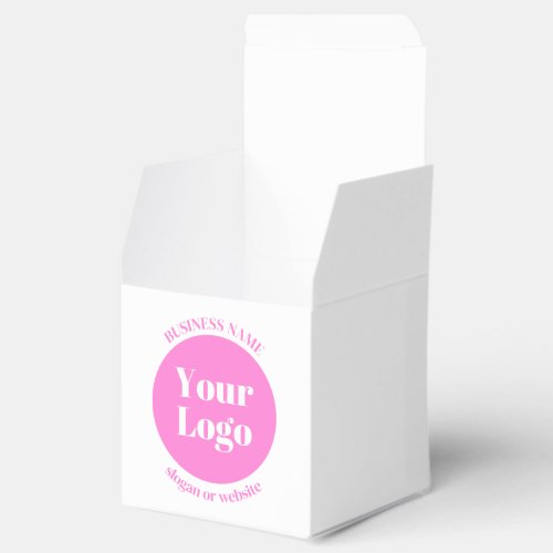 Your Business Logo  Editable Text Template  Pink Favor Boxes