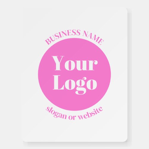 Your Business Logo  Editable Text Template  Pink Foam Board