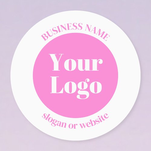 Your Business Logo  Editable Text Template  Pink Labels