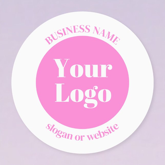 Your Business Logo & Editable Text Template | Pink Labels (Creator Uploaded)