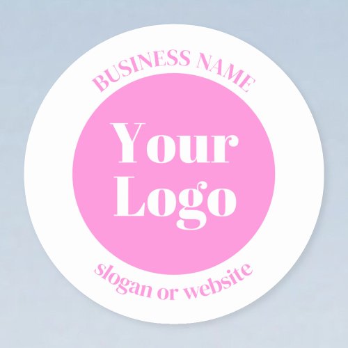 Your Business Logo  Editable Text Template  Pink Sticker