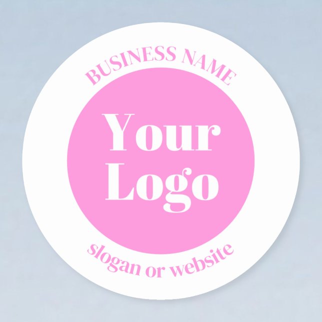 Your Business Logo & Editable Text Template | Pink Sticker (Creator Uploaded)