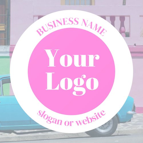 Your Business Logo  Editable Text Template  Pink Window Cling