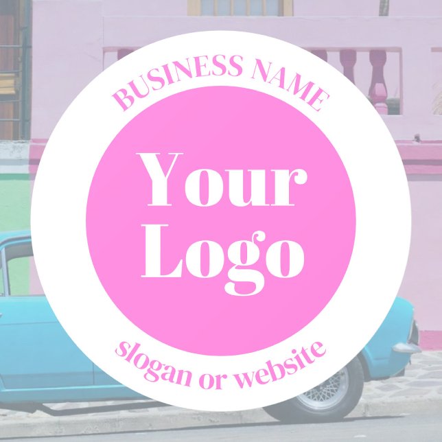 Your Business Logo & Editable Text Template | Pink Window Cling (Creator Uploaded)