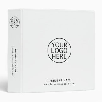 Your Business Logo Elegant Minimalist Custom 3 Ring Binder