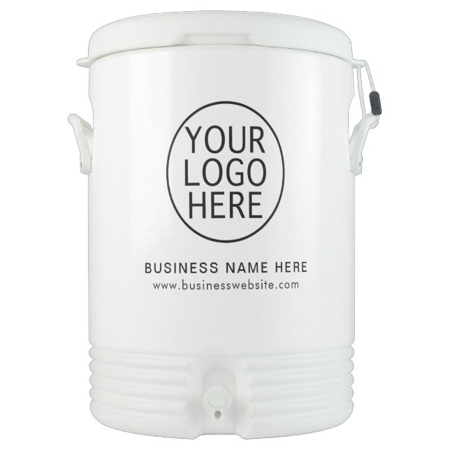 Your Business Logo Elegant Minimalist Custom Beverage Cooler (Front)