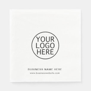 Your Business Logo Elegant Minimalist Custom Paper Napkins