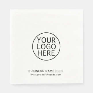 Your Business Logo Elegant Minimalist Custom Paper Napkins