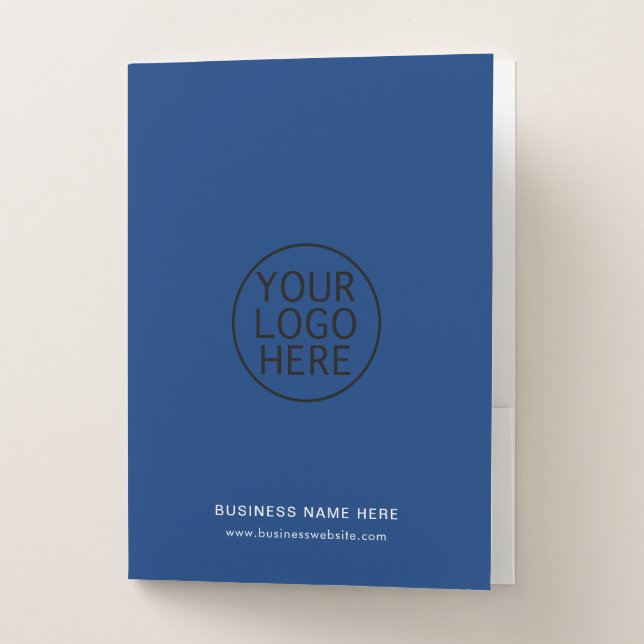 Your Business Logo Elegant Minimalist Custom Pocket Folder (Front)