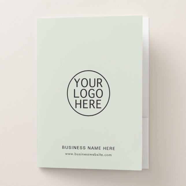 Your Business Logo Elegant Minimalist Custom Pocket Folder (Front)