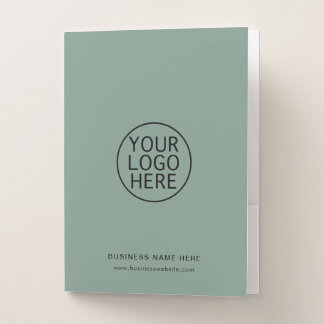 Your Business Logo Elegant Minimalist Plain Custom Pocket Folder
