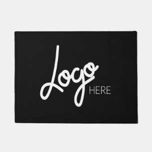 Your Business Logo Elegant Modern Black Doormat