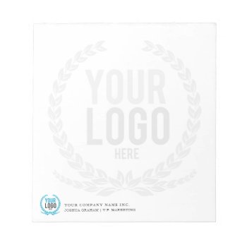 Your Business Logo Faded Backdrop | Custom Notepad by colorjungle at Zazzle
