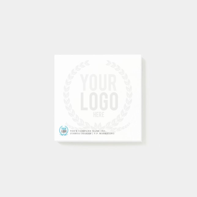 Your Business Logo Faded Backdrop | Customized 3x3 Post-it Notes (Front)