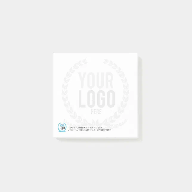 Your Business Logo Faded Backdrop | Customized 3x3 Post-it Notes | Zazzle