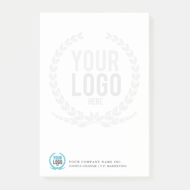 Your Business Logo Faded Backdrop Customized Post-it Notes (Front)