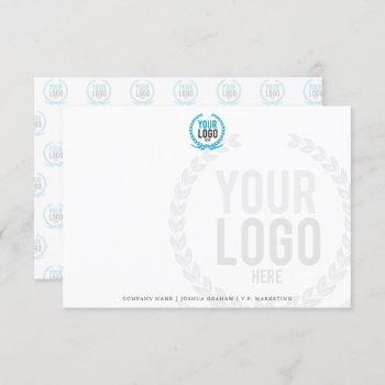 Your Business Logo Faded Backdrop Office Flat Invitation by colorjungle at Zazzle