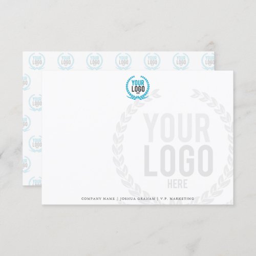 Your Business Logo Faded Backdrop Office Flat Invitation