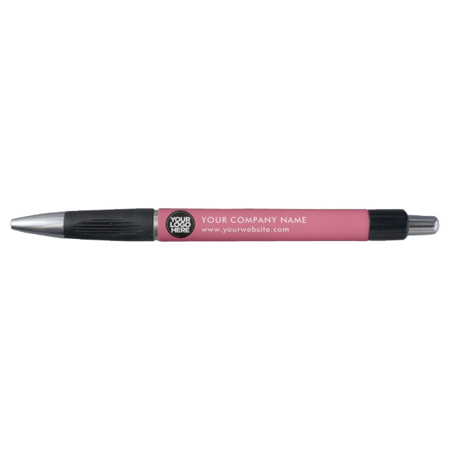 Your Business Logo Fuchsia Pink Promotional Pen (Front)