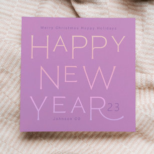 Your Business Logo   Happy New Years Modern Custom Holiday Card