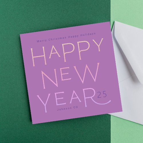 Your Business Logo  Happy New Years Modern Custom Holiday Card