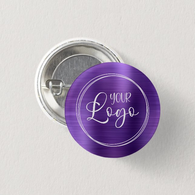 Your Business Logo Here Amethyst Ombre Button (Front & Back)