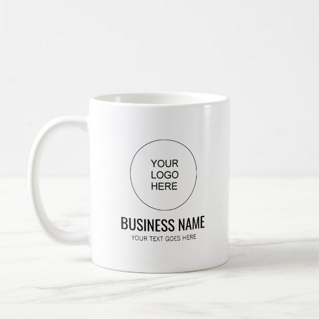 Your Business Logo Here Customer Text Template Coffee Mug (Left)